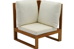 Salon de jardin d'angle 6-8 places en bois massif avec coussins déhoussables beige naturel SALSA