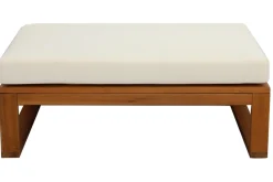Salon de jardin d'angle 6-8 places en bois massif avec coussins déhoussables beige naturel SALSA