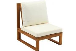 Salon de jardin d'angle 6-8 places en bois massif avec coussins déhoussables beige naturel SALSA