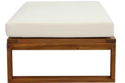Salon de jardin d'angle 6-8 places en bois massif avec coussins déhoussables beige naturel SALSA