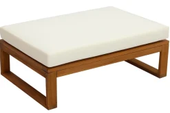 Salon de jardin d'angle 6-8 places en bois massif avec coussins déhoussables beige naturel SALSA