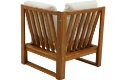 Salon de jardin d'angle 6-8 places en bois massif avec coussins déhoussables beige naturel SALSA