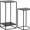 Sellettes gigognes en métal noir L34 cm (lot de 2) IGGY