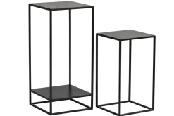 Sellettes gigognes en métal noir L34 cm (lot de 2) IGGY