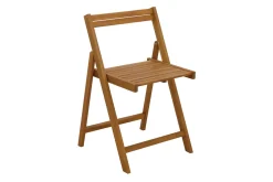 Set de 2 chaises pliantes et 1 table de balcon rabattable avec rangement en bois massif PRADO