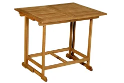 Set d'une table extensible avec rangements et de 4 chaises pliantes en bois massif CARMEN