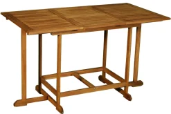 Set d'une table extensible avec rangements et de 4 chaises pliantes en bois massif CARMEN