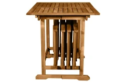 Set d'une table extensible avec rangements et de 4 chaises pliantes en bois massif CARMEN