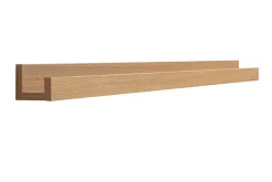 Support mural cadres photos - étagère linéaire en bois clair chêne L120 cm LINEA