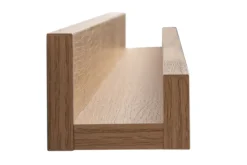 Support mural cadres photos - étagère linéaire en bois clair chêne L120 cm LINEA