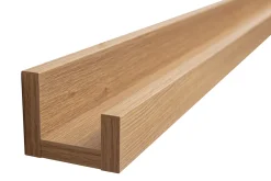 Support mural cadres photos - étagère linéaire en bois clair chêne L120 cm LINEA