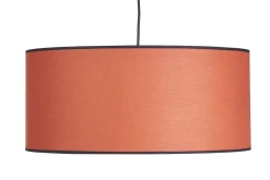 Suspension cylindrique en lin brique et rabane naturelle D50 cm TRAVES
