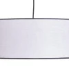 Suspension cylindrique en lin blanc et rabane naturelle D50 cm TRAVES