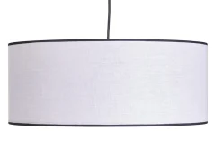 Suspension cylindrique en lin blanc et rabane naturelle D50 cm TRAVES