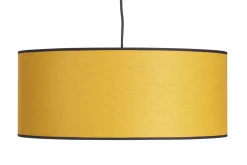 Suspension cylindrique en lin jaune moutarde et rabane naturelle D50 cm TRAVES