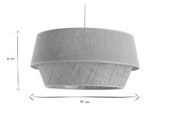 Suspension design bi-matière en lin grège et rabane naturelle D45 cm SENSA