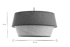 Suspension design bi-matière en lin bleu et rabane naturelle D45 cm SENSA