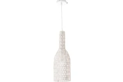 Suspension design en rotin blanc D19 cm PHILAE