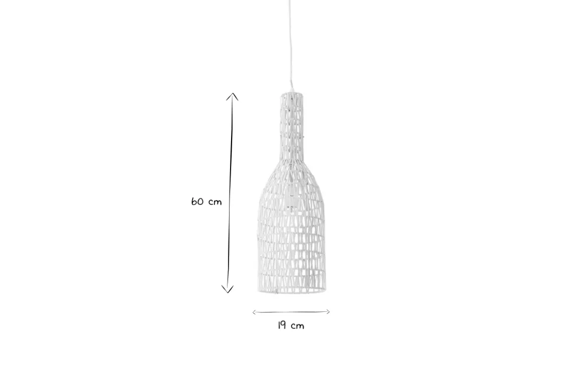 Suspension design en rotin blanc D19 cm PHILAE