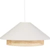 Suspension en coton écru et cannage rotin naturel D50 cm HAIKO