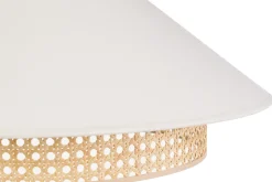 Suspension en coton écru et cannage rotin naturel D50 cm HAIKO