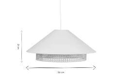 Suspension en coton écru et cannage rotin naturel D50 cm HAIKO
