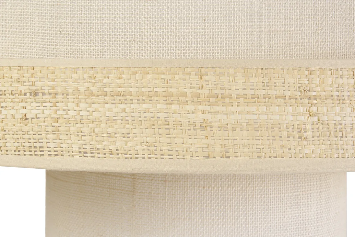 Suspension en jute blanche et rabane naturelle D50 WAKI