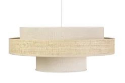 Suspension en jute blanche et rabane naturelle D50 WAKI