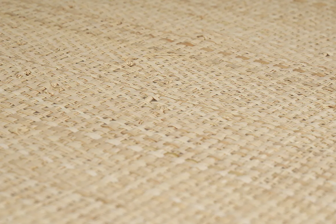 Suspension en lin beige et rabane naturelle L55 cm AZAMI