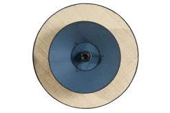 Suspension en lin bleu paon et rabane naturelle D55 cm AZAMI