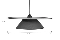 Suspension en lin bleu paon et rabane naturelle D55 cm AZAMI