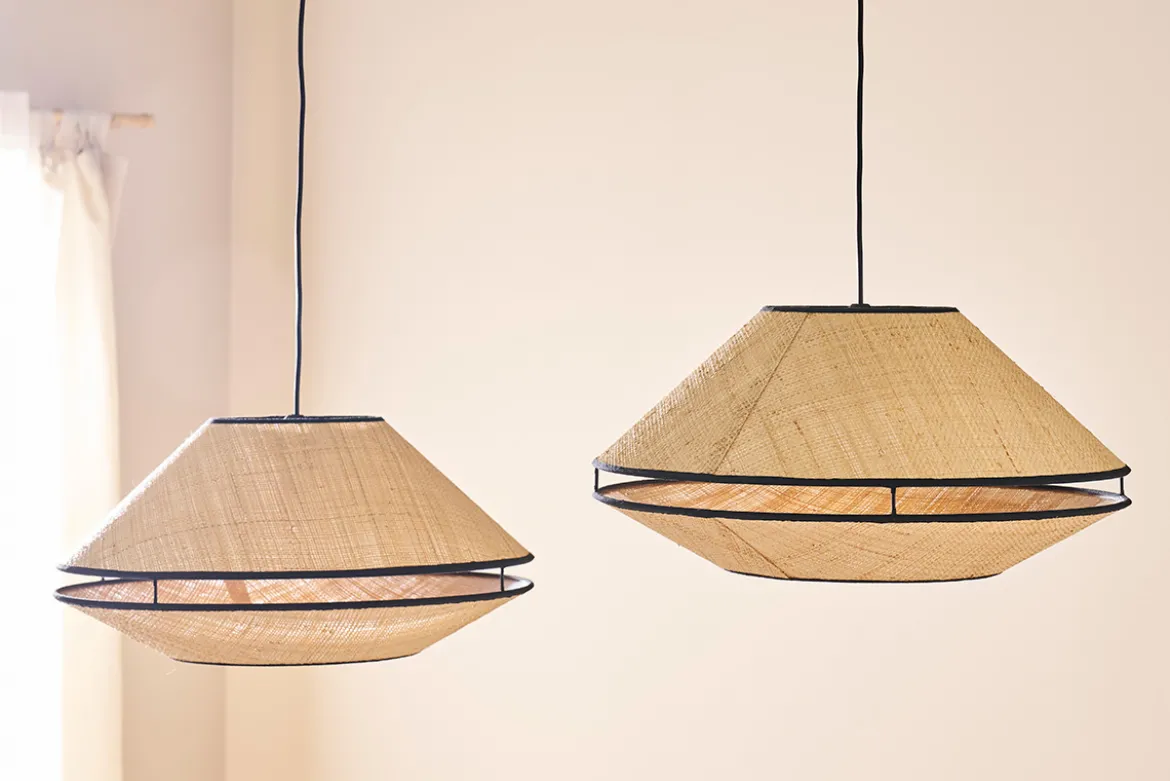 Suspension en rabane naturelle D50 cm KOYA
