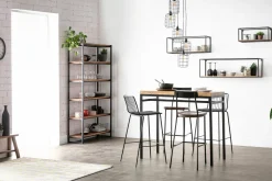 Suspension industrielle 5 lampes étagées en métal patiné effet vieilli L30 cm LOFT