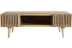 Table basse avec portes coulissantes bois manguier massif ALBA