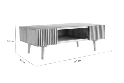 Table basse avec portes coulissantes bois manguier massif ALBA