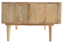 Table basse avec portes coulissantes bois manguier massif ALBA