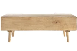 Table basse avec portes coulissantes bois manguier massif ALBA