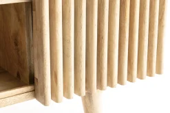 Table basse avec portes coulissantes bois manguier massif ALBA