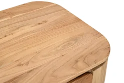 Table basse avec rangements en bois massif et métal noir 4 tiroirs L115 cm NAPOLI