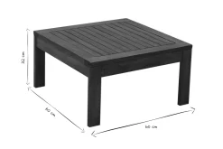 Table basse de jardin carré en bois massif L60 cm SALVADOR