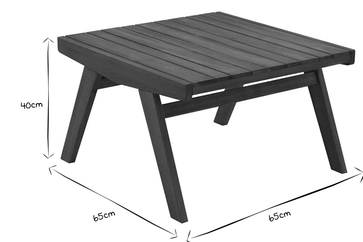 Table basse de jardin en bois massif L65 cm TIDAK