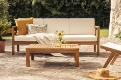 Table basse de jardin en bois massif L90 cm SALVADOR