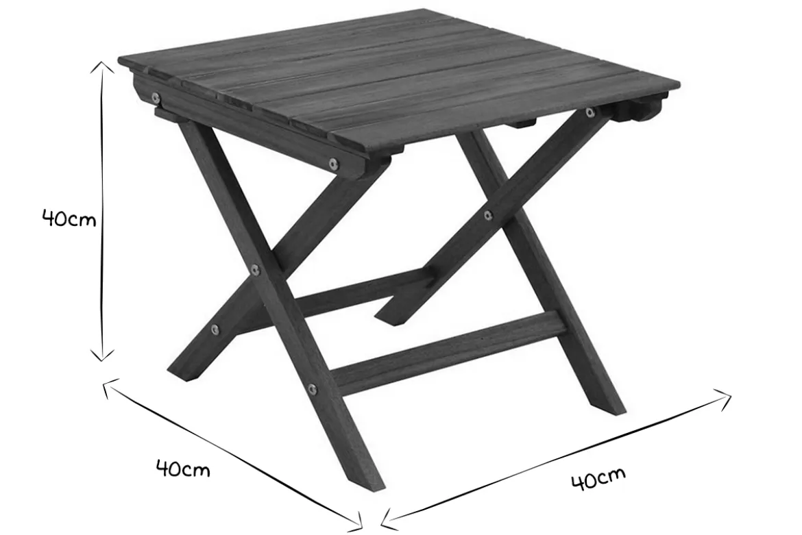 Table basse de jardin pliante en bois massif L40 cm ITZA