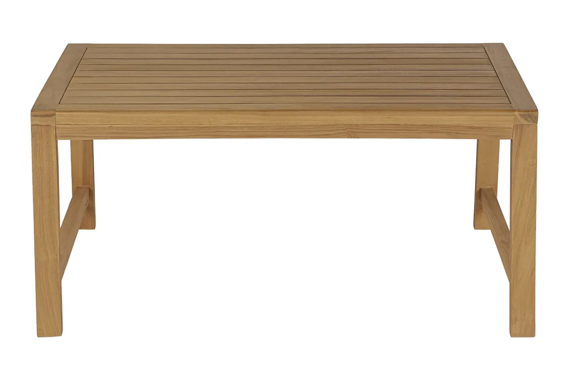 Table basse de jardin rectangulaire en bois teck massif L100 cm SUNDA