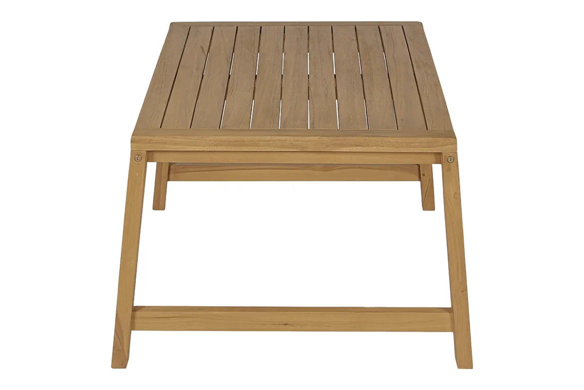 Table basse de jardin rectangulaire en bois teck massif L100 cm SUNDA