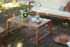 Table basse de jardin rectangulaire en bois teck massif L100 cm SUNDA