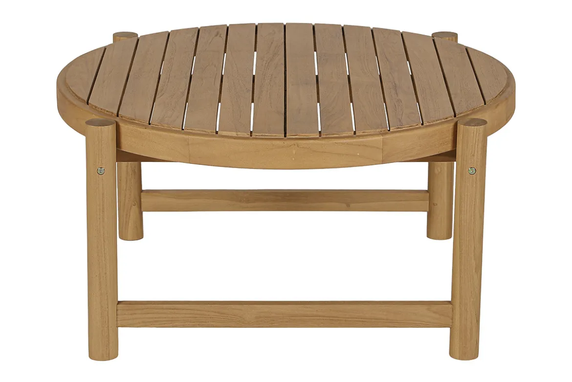 Table basse de jardin ronde en bois teck massif D80 cm MOANA