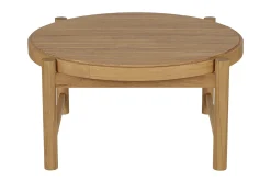 Table basse de jardin ronde en bois teck massif D80 cm MOANA