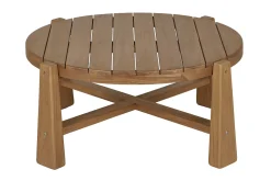 Table basse de jardin ronde en bois teck massif D82 cm CAROLINA