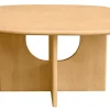 Table basse design bois clair manguier massif L80 cm MASSARI